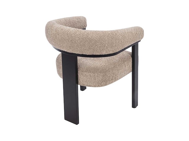 Stoelen met armleuningen van badstof en zwart rubberhout - taupe van pascal morabito (x5) - afbeelding 6 van  9
