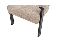 Stoelen met armleuningen van badstof en zwart rubberhout - taupe van pascal morabito (x5) - afbeelding 8 van  9