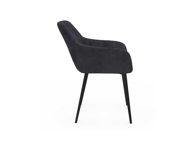 Stoelen met fluwelen armleuningen en metalen poten (x6) - afbeelding 4 van  9