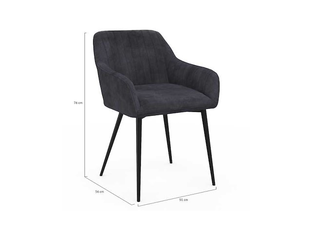 Stoelen met fluwelen armleuningen en metalen poten (x6) - afbeelding 6 van  9