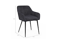 Stoelen met fluwelen armleuningen en metalen poten (x6) - afbeelding 6 van  9