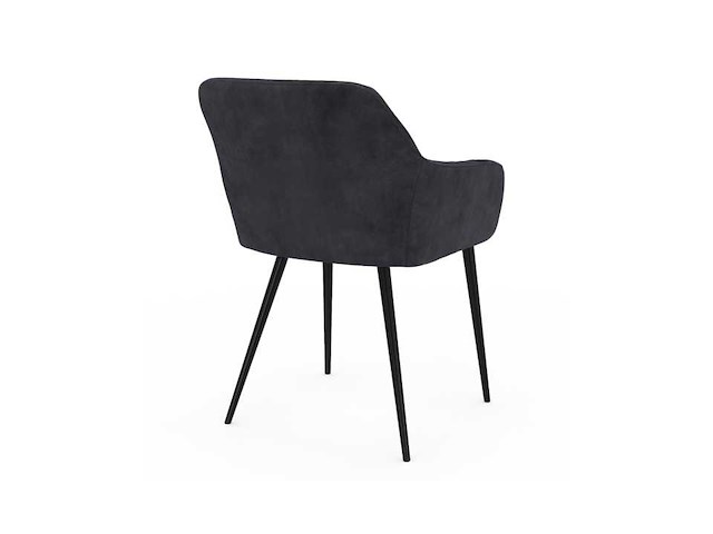 Stoelen met fluwelen armleuningen en metalen poten (x6) - afbeelding 8 van  9