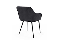 Stoelen met fluwelen armleuningen en metalen poten (x6) - afbeelding 8 van  9