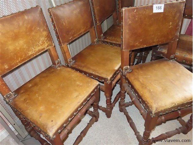 Stoelen met leder, 6 stuks - afbeelding 2 van  4
