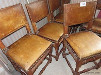 Stoelen met leder, 6 stuks - afbeelding 2 van  4