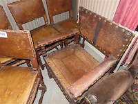 Stoelen met leder, 6 stuks - afbeelding 3 van  4