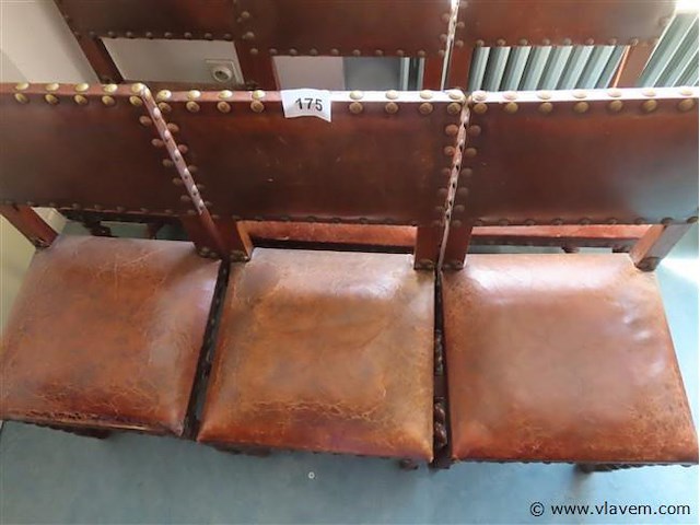 Stoelen met leder, 6 stuks - afbeelding 3 van  3