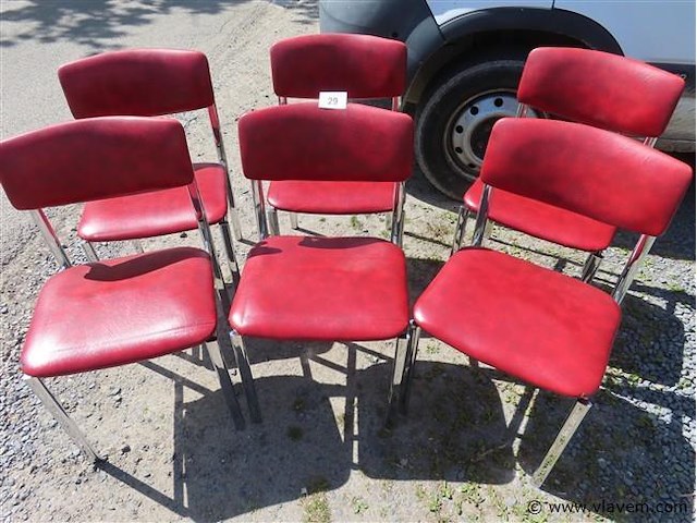 Stoelen metaal en skai, 6 stuks - afbeelding 1 van  4