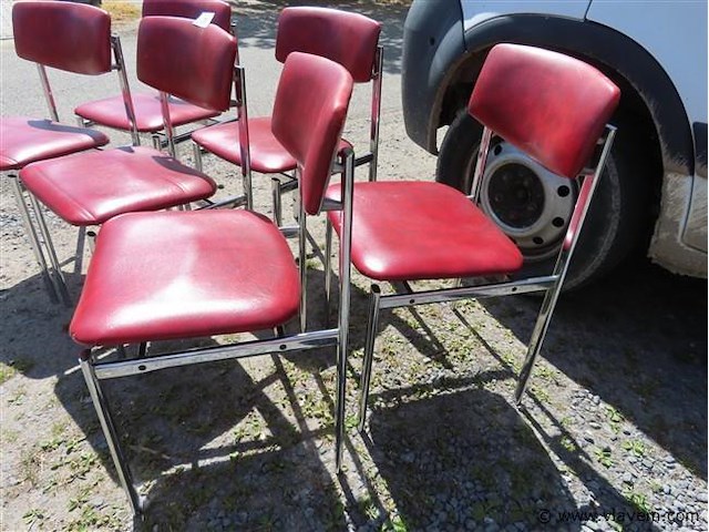 Stoelen metaal en skai, 6 stuks - afbeelding 2 van  4