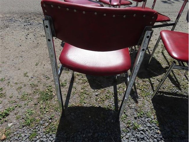 Stoelen metaal en skai, 6 stuks - afbeelding 3 van  4