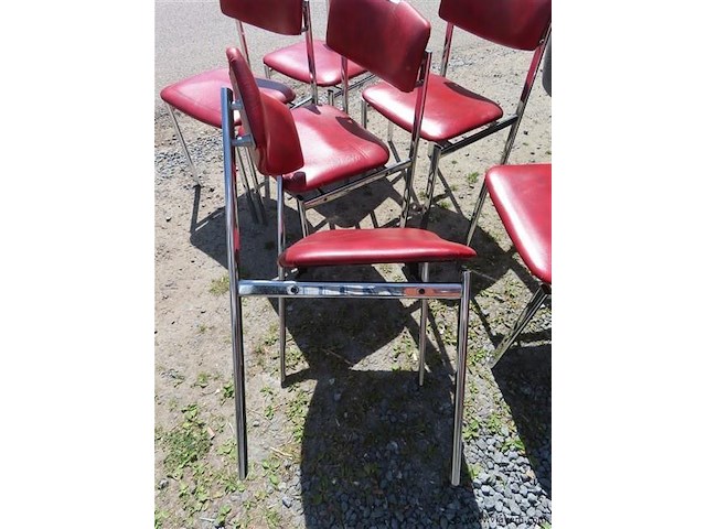 Stoelen metaal en skai, 6 stuks - afbeelding 4 van  4