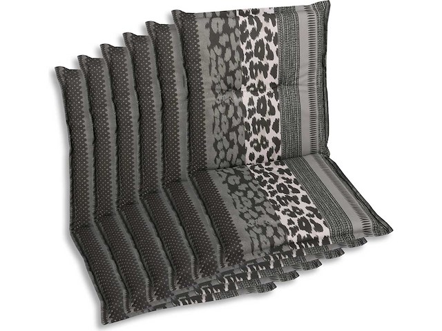 Stoelkussen met lage rugleuning, set van 6, kleur: antraciet - afbeelding 1 van  5