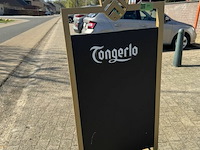 Stoepbord tongerlo in metaal op wielen - afbeelding 4 van  5