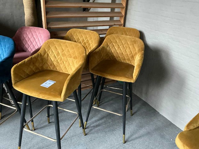 Stoffen barstoel (6x) - afbeelding 2 van  4