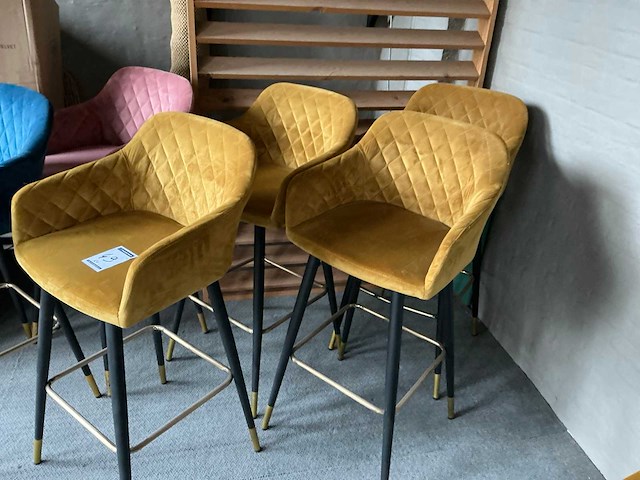 Stoffen barstoel (6x) - afbeelding 4 van  4