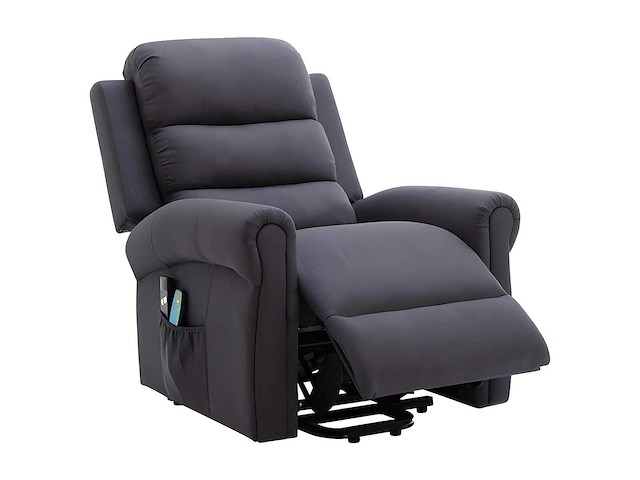 Stoffen massagestoel met elektrische lift - anthracite grey - afbeelding 3 van  8