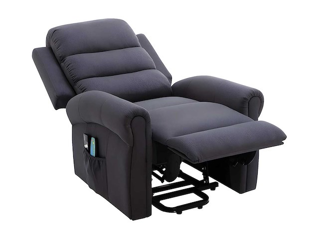 Stoffen massagestoel met elektrische lift - anthracite grey - afbeelding 4 van  8