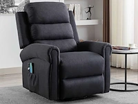Stoffen massagestoel met elektrische lift - anthracite grey