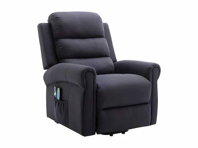 Stoffen massagestoel met elektrische lift - anthracite grey - afbeelding 2 van  7