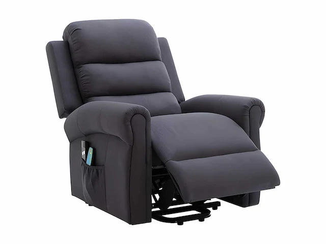 Stoffen massagestoel met elektrische lift - anthracite grey - afbeelding 3 van  7