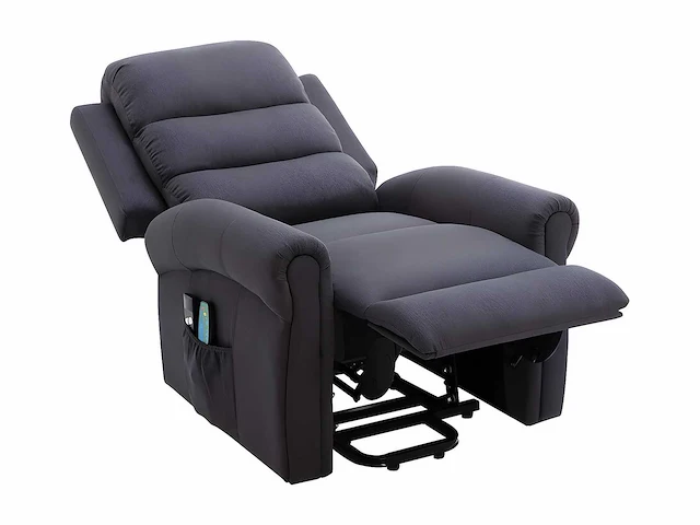 Stoffen massagestoel met elektrische lift - anthracite grey - afbeelding 4 van  7