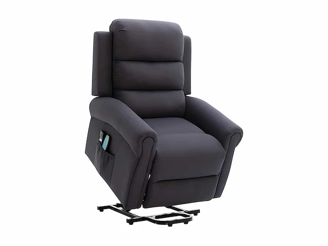 Stoffen massagestoel met elektrische lift - anthracite grey - afbeelding 5 van  7