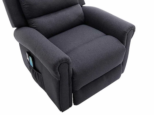 Stoffen massagestoel met elektrische lift - anthracite grey - afbeelding 6 van  7