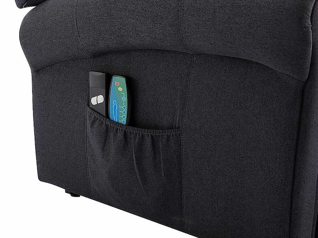 Stoffen massagestoel met elektrische lift - anthracite grey - afbeelding 7 van  7