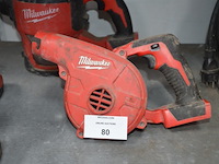 Stofzuiger milwaukee m18cv op accu, schroefmachine milwaukee m18fid, blazer milwaukee m18bbl, accu lader milwaukee m12-18fc en 1 accu (19,22,25,26) - afbeelding 13 van  13