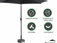 Stokparasol 3 m - antraciet - met kunstof voet - afbeelding 2 van  3