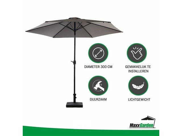 Stokparasol 3 m - antraciet - afbeelding 1 van  3