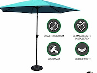 Stokparasol 3 m - blauw - afbeelding 2 van  3