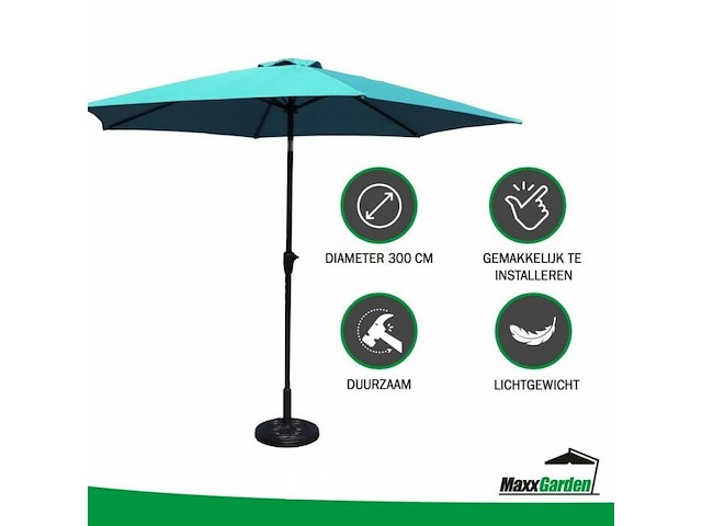Stokparasol 3 m - blauw - afbeelding 2 van  3