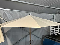 Stokparasol aluminium beige 270cm incl betonnen voet - afbeelding 4 van  4