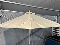 Stokparasol rvs beige 290cm incl betonnen voet - afbeelding 3 van  5
