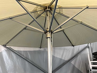 Stokparasol rvs beige 290cm incl betonnen voet - afbeelding 2 van  5