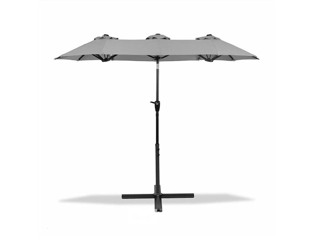 Stokparasol xxl - 300 x 150 cm antraciet incl kruisvoet - afbeelding 1 van  4
