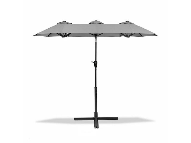 Stokparasol xxl - 300 x 150 cm antraciet incl kruisvoet - afbeelding 2 van  4