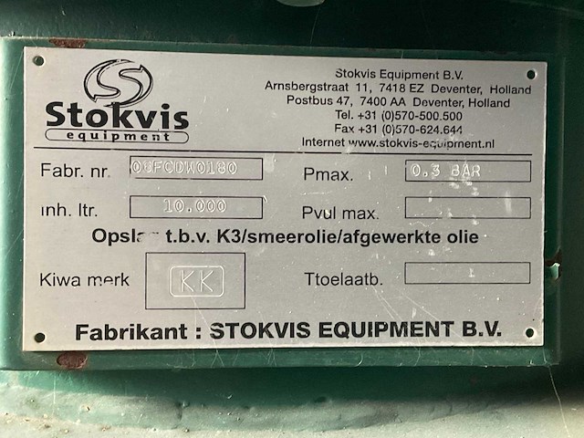 Stokvis horizontale opslagtank - afbeelding 4 van  4