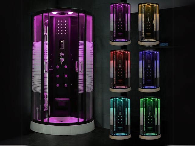 Stoomcabine halfrond 90x90 cm - afbeelding 2 van  2