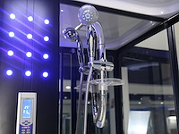 Stoomcabine met massagebad - rechthoekig - wit bad met zwarte cabine 150x85x225 cm - afbeelding 5 van  10