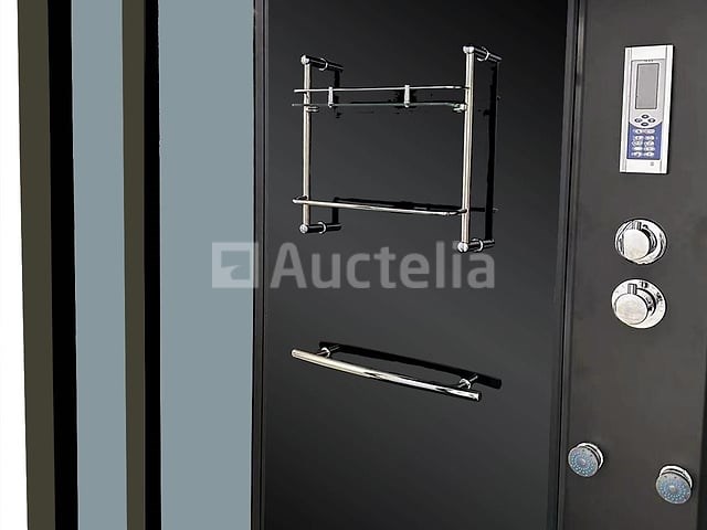 Stoomcabine met massagebad - rechthoekig - wit bad met zwarte cabine 170x85x220 cm - afbeelding 3 van  5