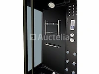 Stoomcabine met massagebad - rechthoekig - wit bad met zwarte cabine 170x85x220 cm - afbeelding 2 van  5