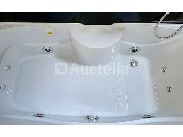 Stoomcabine met massagebad - rechthoekig - wit bad met zwarte cabine 170x85x220 cm - afbeelding 5 van  5