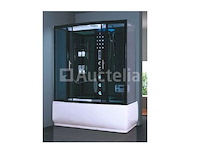 Stoomcabine met massagebad - rechthoekig - wit bad met zwarte cabine 170x85x225 cm - afbeelding 8 van  10