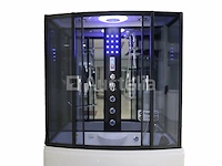 Stoomcabine met massagebad - rechthoekig - wit bad met zwarte cabine 170x85x225 cm
