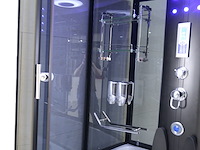 Stoomcabine met massagebad - rechthoekig - wit bad met zwarte cabine 170x85x225 cm - afbeelding 4 van  10