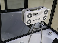 Stoomcabine met massagebad - rechthoekig - wit bad met zwarte cabine 170x85x225 cm - afbeelding 2 van  10