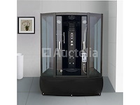 Stoomcabine met massagebad - rechthoekig - zwart bad met zwarte cabine 170x85x220 cm - afbeelding 3 van  4