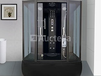 Stoomcabine met massagebad - rechthoekig - zwart bad met zwarte cabine 170x85x220 cm - afbeelding 2 van  4